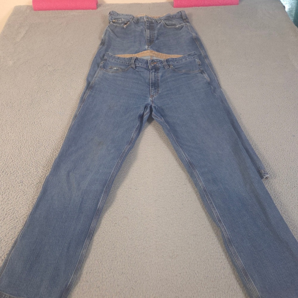 LOT OF 2 Duluth Trading Jeans Mens 36x32 Blue Flex DuluthFlex Ballroom Relaxed